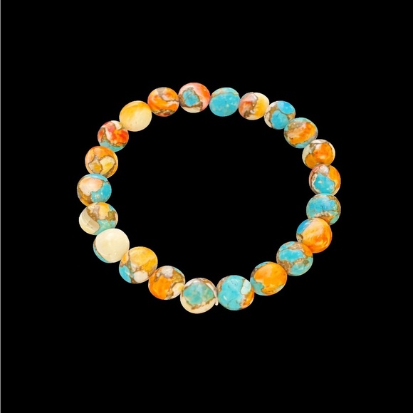 Jewelry - Colorful 8mm Spiny Oyster Turquoise Beaded Bracelet Kingman AZ